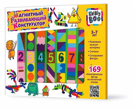 Конструктор магнитный развивающий, 169 деталей